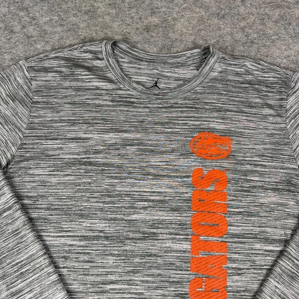 Nike Jordan Dri Fit Florida Gators Shirt Long Sleeve Polyester Gray Mens XL